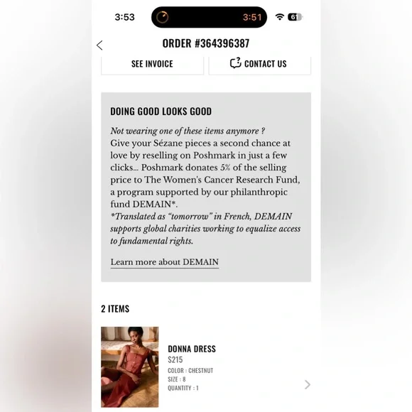 Sézane- Rust Button-Down Dress (Size 8/10/42) NWT - Picture 3 of 5